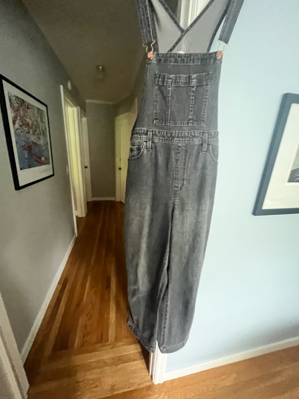Universal Thread Gray Denim Overalls with Front Bib